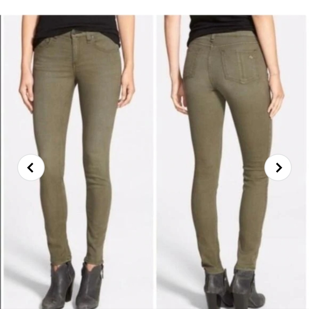 Rag and bone Olive green skinny jeans